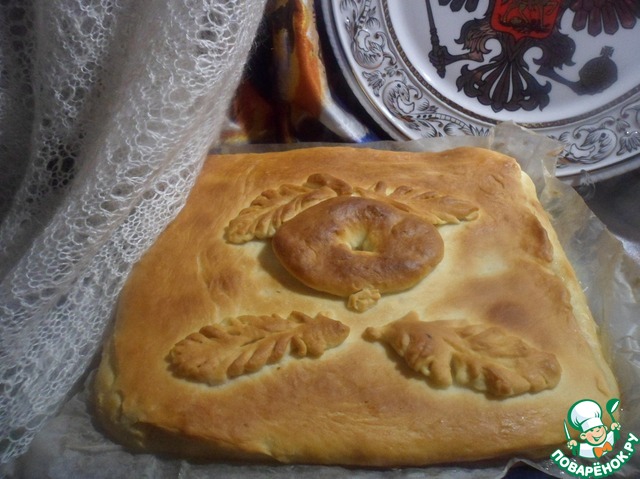 Homemade steak pie with rice