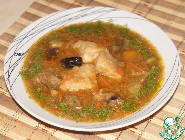 Soup with a fish in Russian