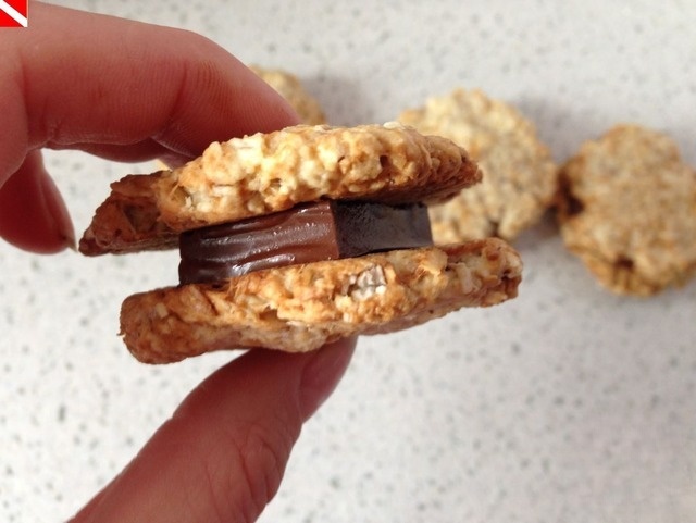 Oat biscuits with chocolate