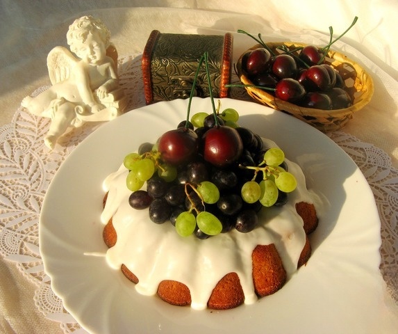 Творожно-вишневый кекс