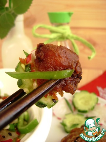 Crispy chicken with ginger