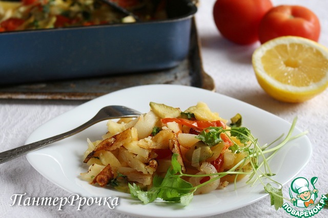 Запеченный картофель с овощами 