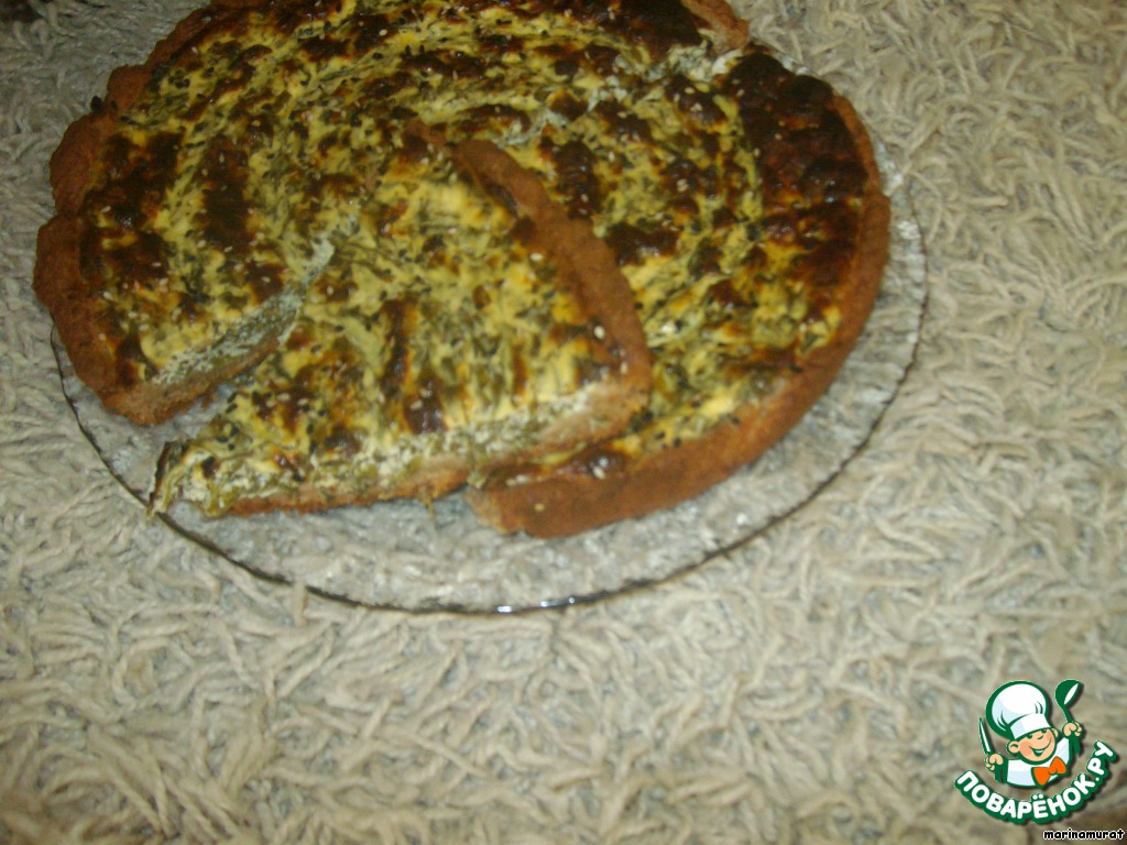 Pie with cottage cheese and spinach