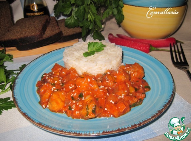 Fish ROE in sweet and sour sauce