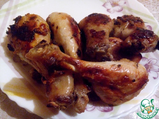 Chicken drumsticks marinated in kefir