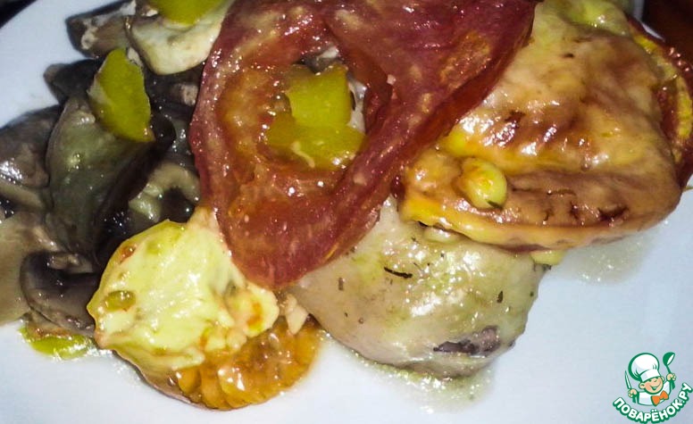 Chicken thighs with garnish