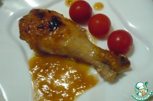 Chicken drumsticks in ginger-orange sauce