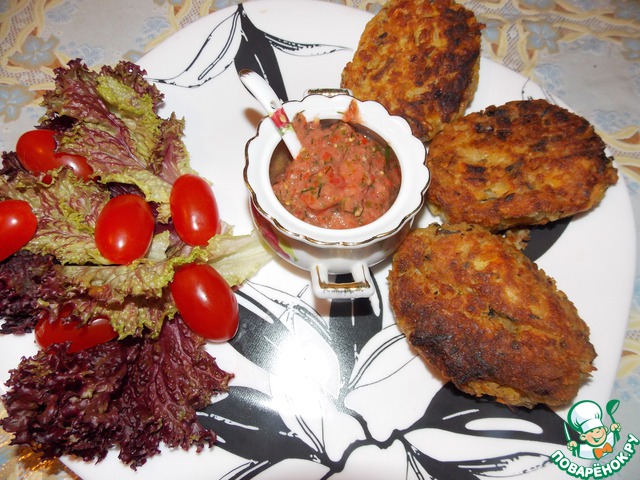 Cutlets from rice and peas