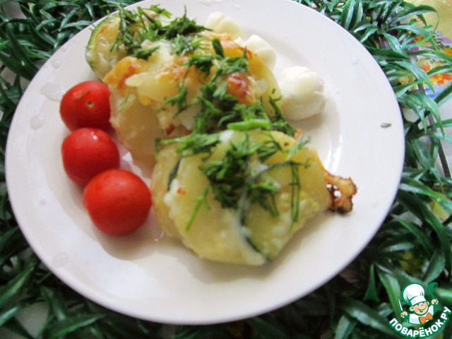 Casserole with potatoes and zucchini