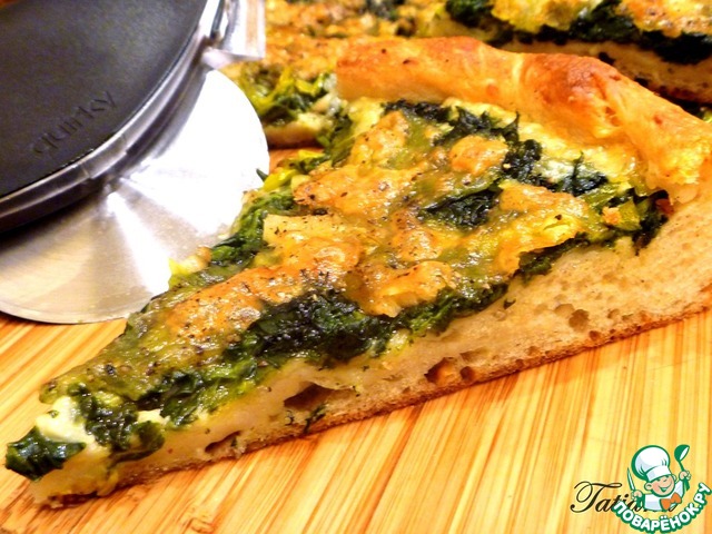 Potato pizza with spinach