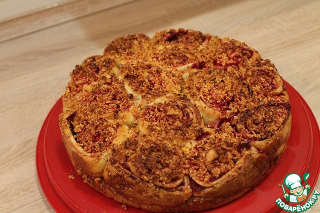 Cake with cranberries and orange zest