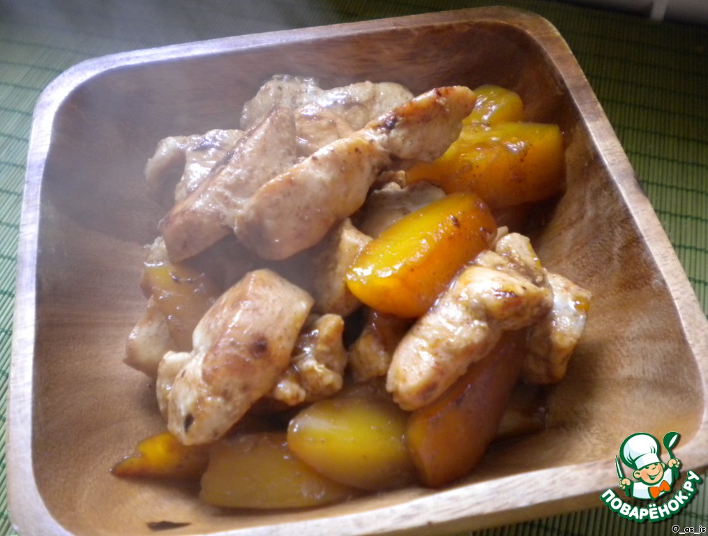 Fruit fantasy on the theme of chicken