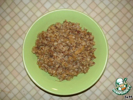 Buckwheat with stewed meat and mushrooms