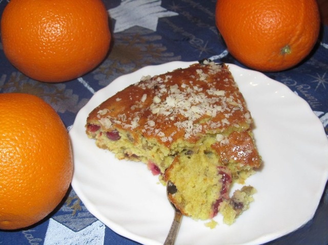 Cranberry-orange cupcake with sunflower seeds