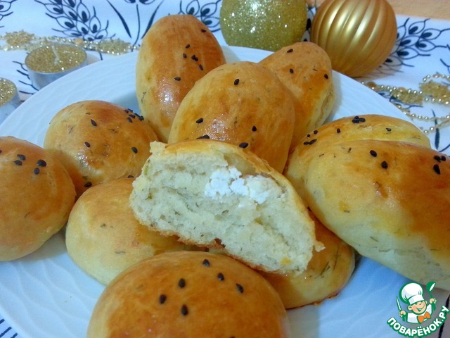 Turkish cakes with dill and stuffing