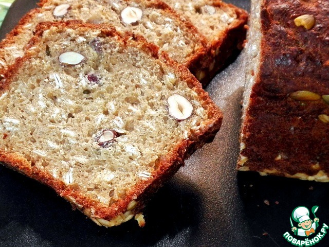 Coffee-oatmeal bread with walnuts