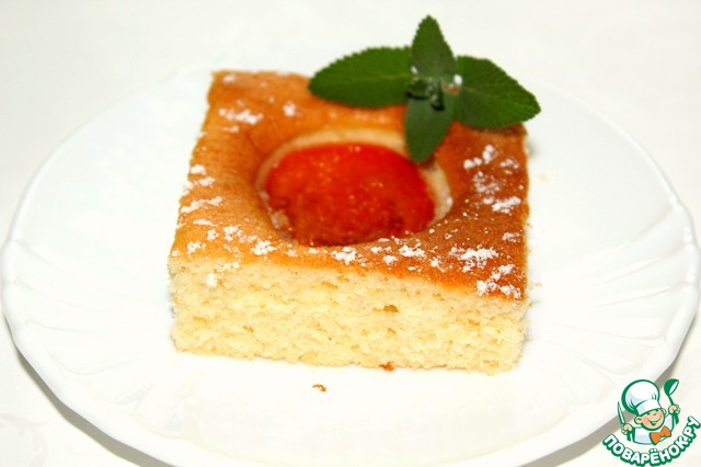 Sponge cake with apricots