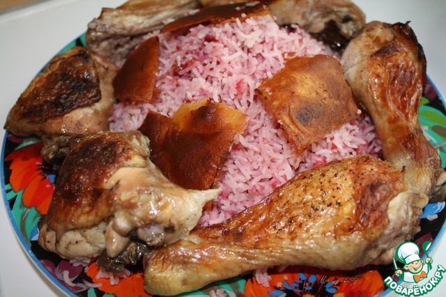 Cherry pilaf with chicken