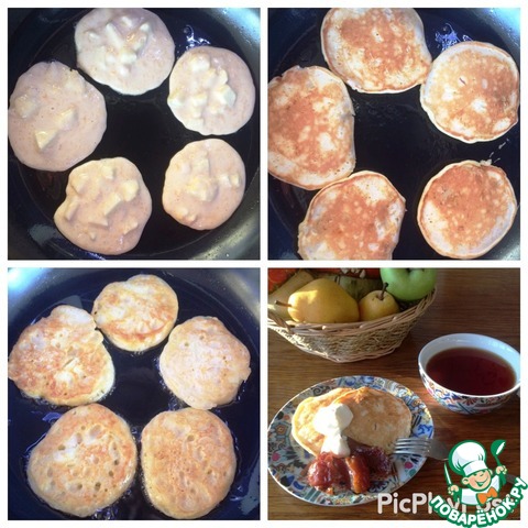 Pumpkin pancakes with Apple and pear