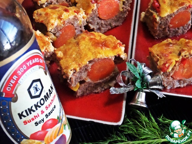 Meat loaf in miniature with carrots