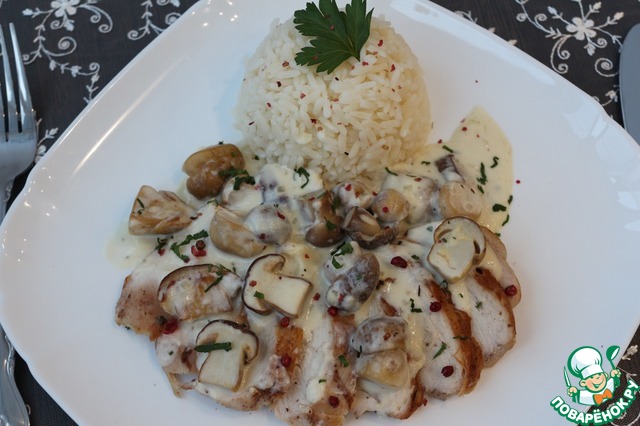 Chicken fillet with mushroom sauce