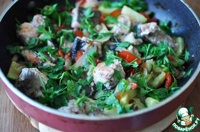 Fish stew with vegetables and cumin