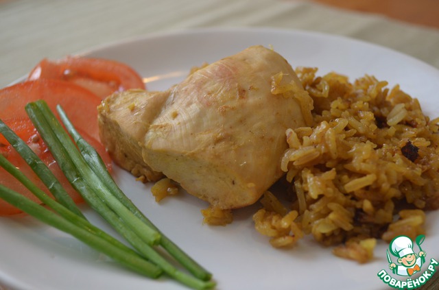 Chicken with rice-curry-Thai