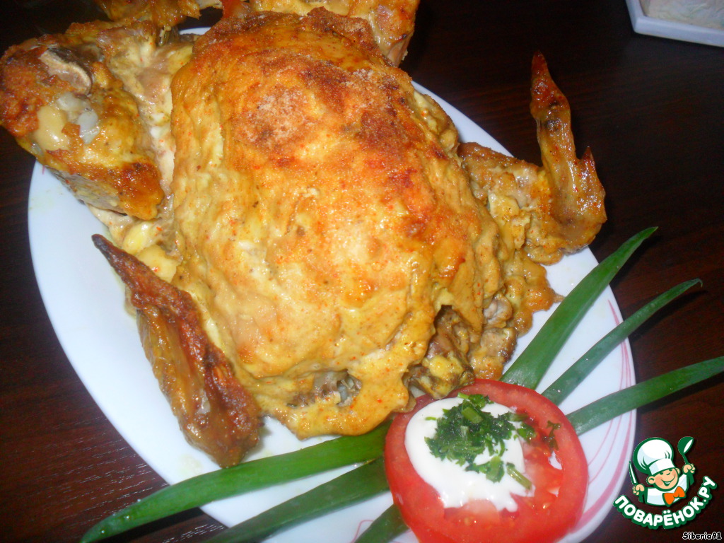 Chicken baked in the oven