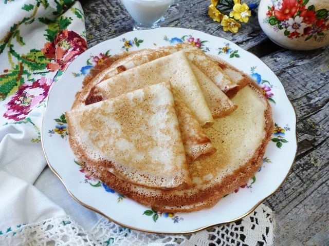 Yeast pancakes on the water