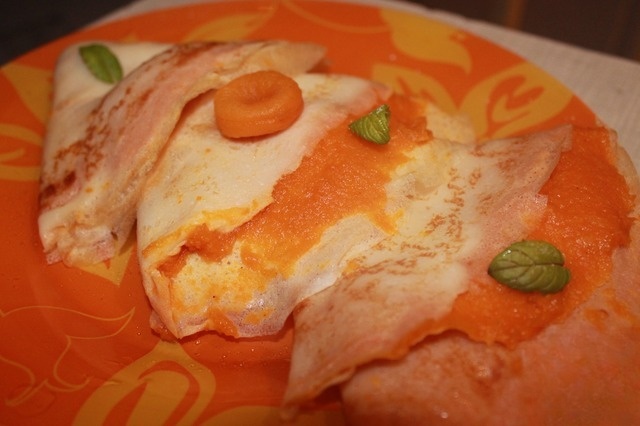 Pancakes with carrots and dried apricots