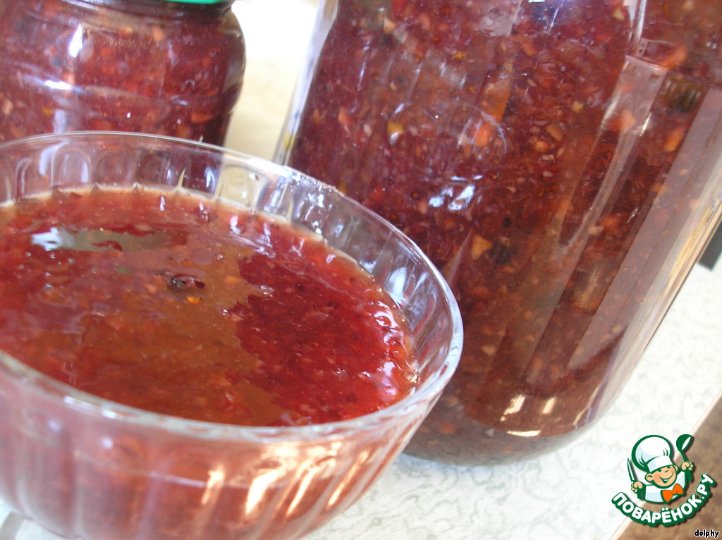 Jam of red currant with orange