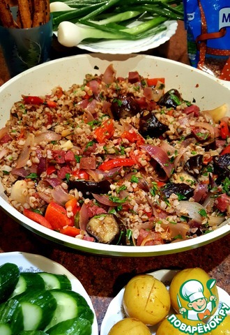 Buckwheat with eggs and vegetables