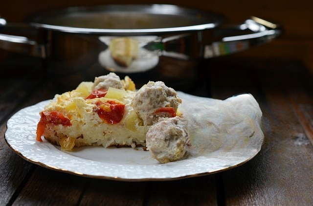 Rice casserole with meat bunnies