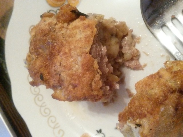 Chicken-Gomel with cheese and mushrooms