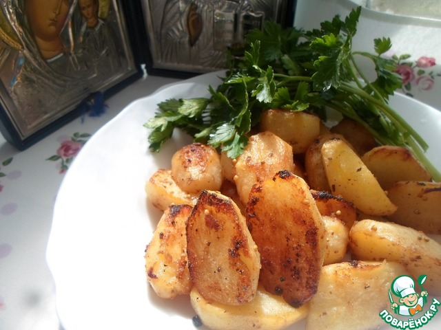 Potatoes baked in honey