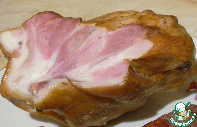 Pie with sauerkraut and smoked meat