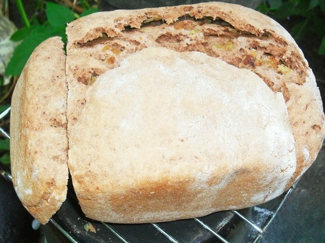 Rye onion bread roll