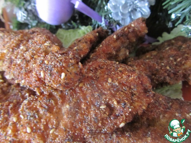 Chicken breast breaded in a complex