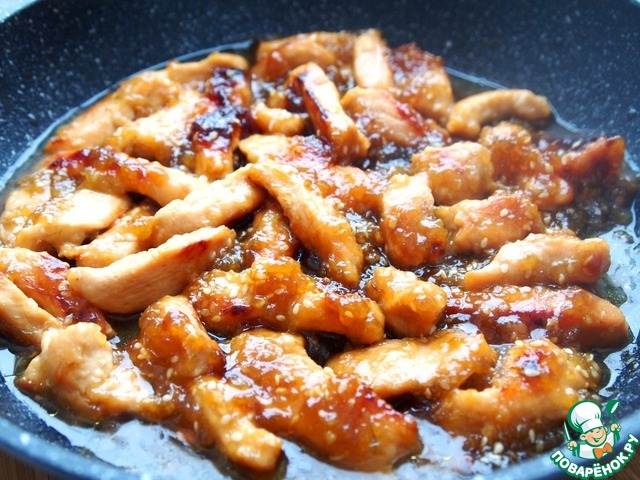 Chicken filet in lime-honey glaze