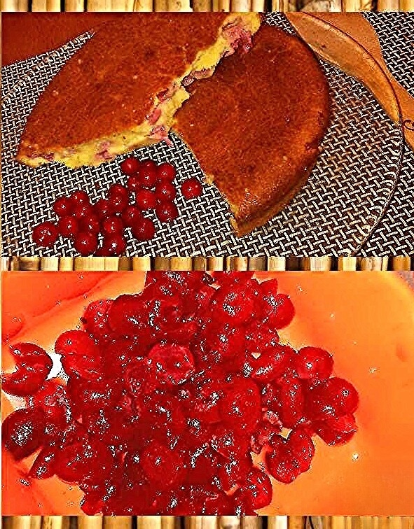Творожный пирог с вишней
