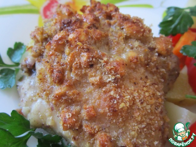 Chicken in nut-butter coating