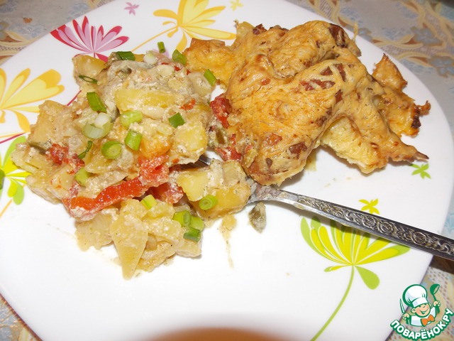 Wings stewed with potatoes