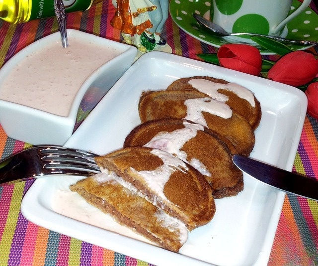 Оладьи на пахте с какао