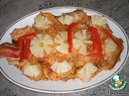 Chicken with rice in tomato sauce 