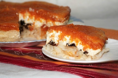 Тыквенная запеканка с творогом и рисом