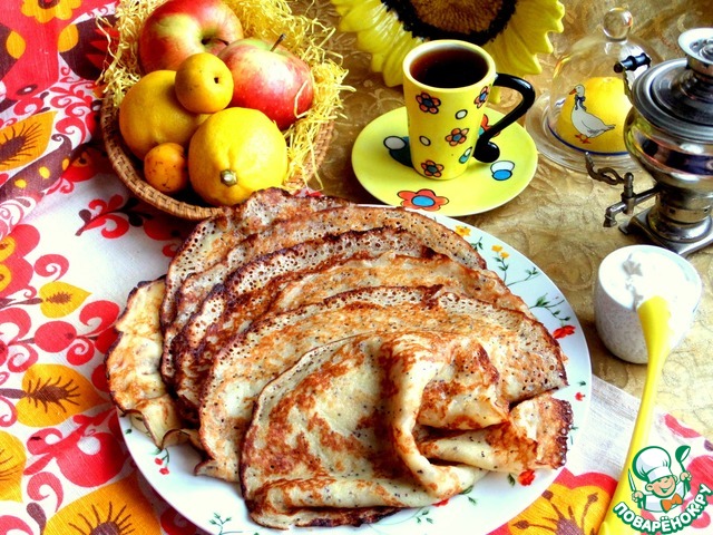 Citrus pancakes with poppy seeds