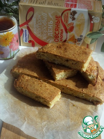 Овсяный заливной пирог с капустой