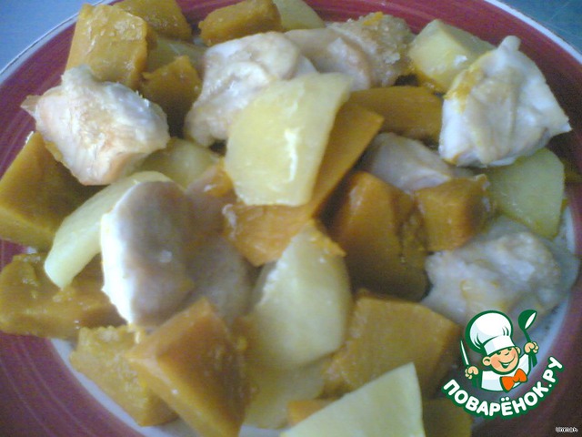 Chicken with pumpkin and potatoes 
