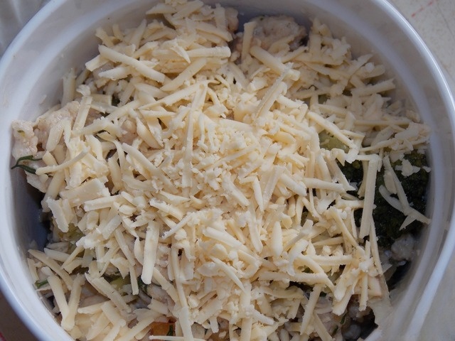 Casserole with broccoli and stuffing