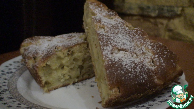 Pie on the yogurt with rhubarb